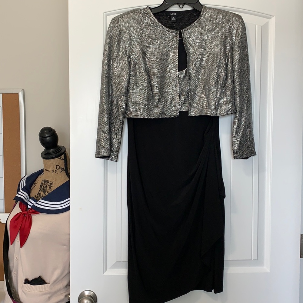 MSK Black Dress 2 PC. Size (6)